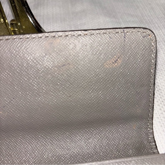 Michael Kors Two-Tone Wallet Saffiano Leather Gray Black - Picture 6 of 9